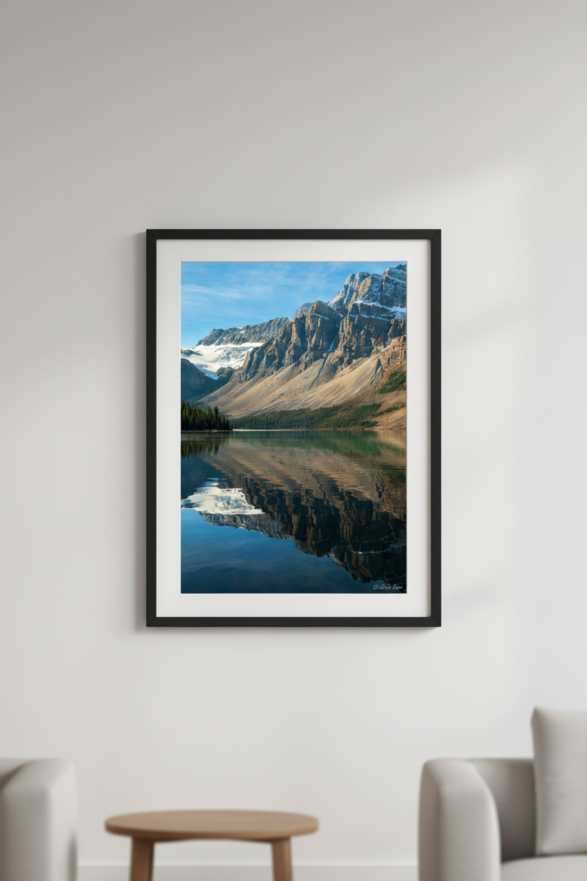Mountains and Lake; Acrylic or Photo rag medium 12x8 - 54x36