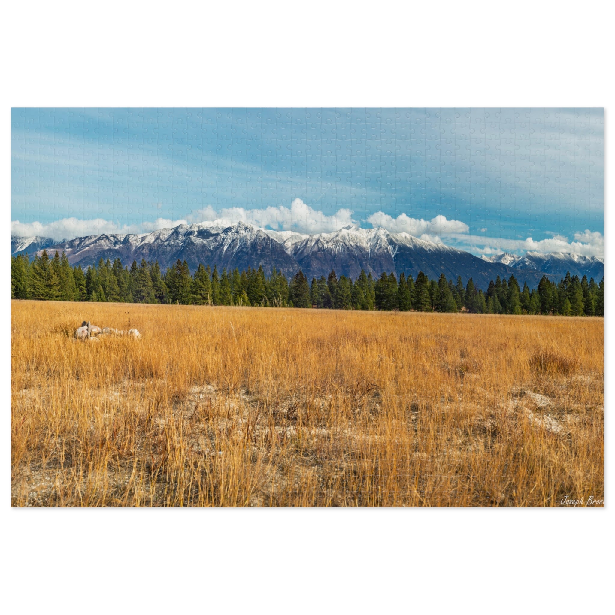 Jigsaw Puzzle with Tin; Mountain Meadow  – Scenic Landscape Puzzle Gift