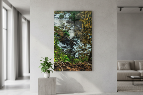 Acrylic Waterfall Wall Art in Modern Interior